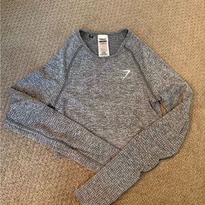 Gymshark Gray Long Sleeve Tee Cropped